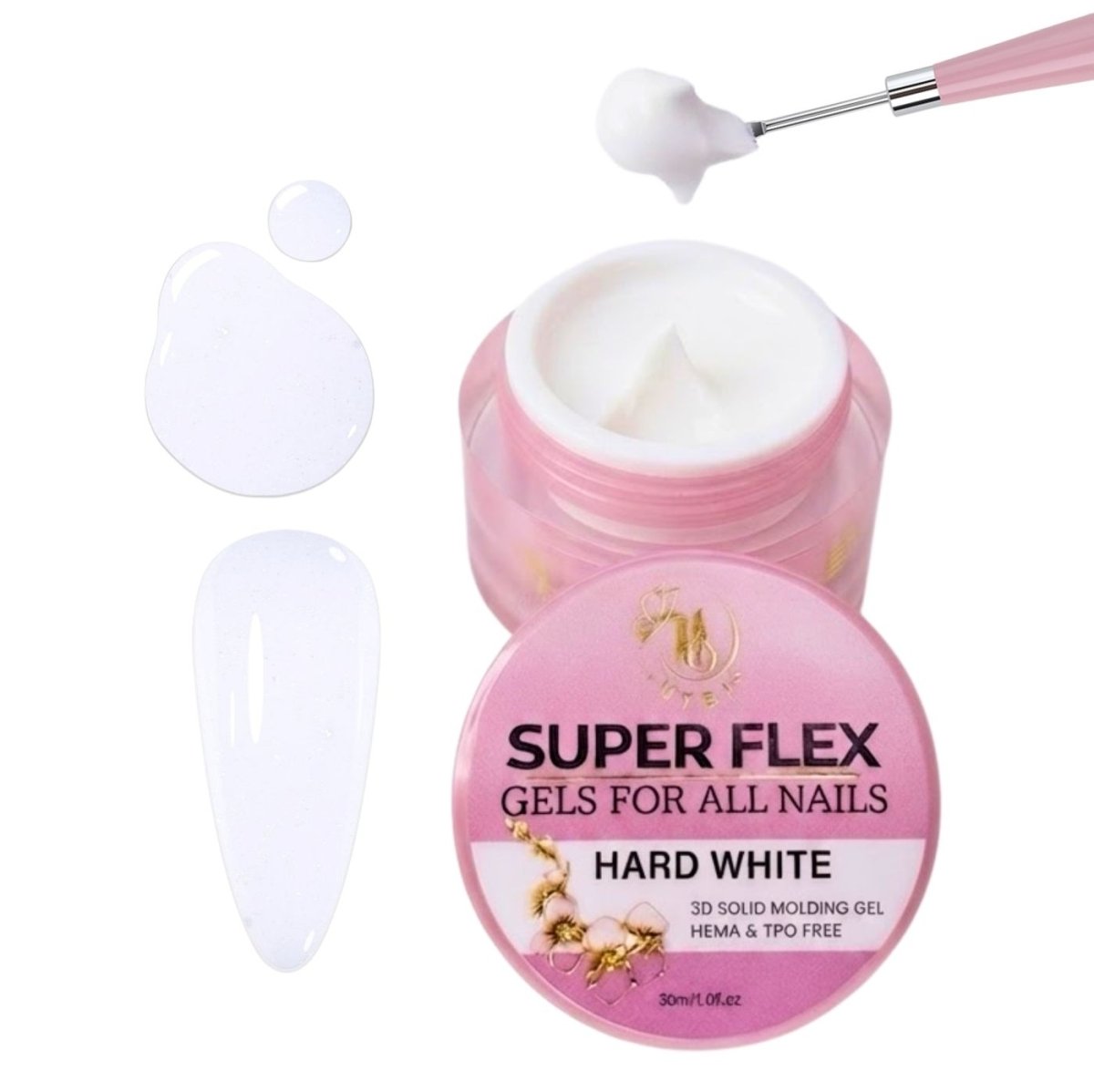 Gel moldeador SUPER FLEX BLANCO FUERTE (30ml) #02B