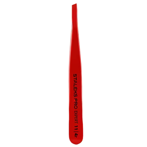 PINZAS PARA CEJAS STALEKS PRO EXPERT 11/4R (PUNTA INCLINADA, COLOR ROJO) TE-11/4R - STALEKS™