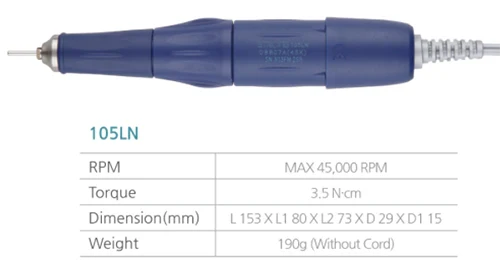 Torno para uñas Saeshin Strong 210 / 105LN Azul 45K RPM