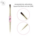 BUILDER GEL Application Square Dual Brush and Liner #14 (PINK)