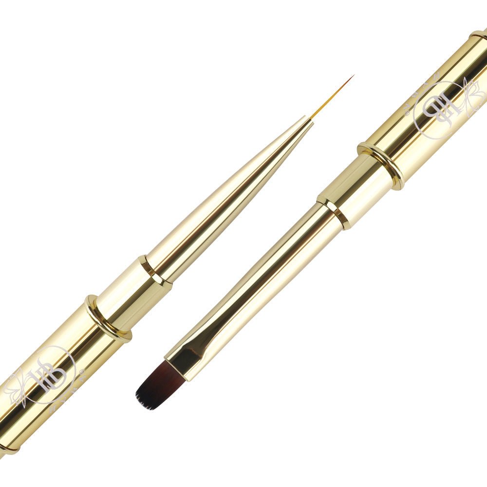 GEL CONSTRUCTOR - Pincel Dual Cuadrado y Liner (DORADO) n.º 16