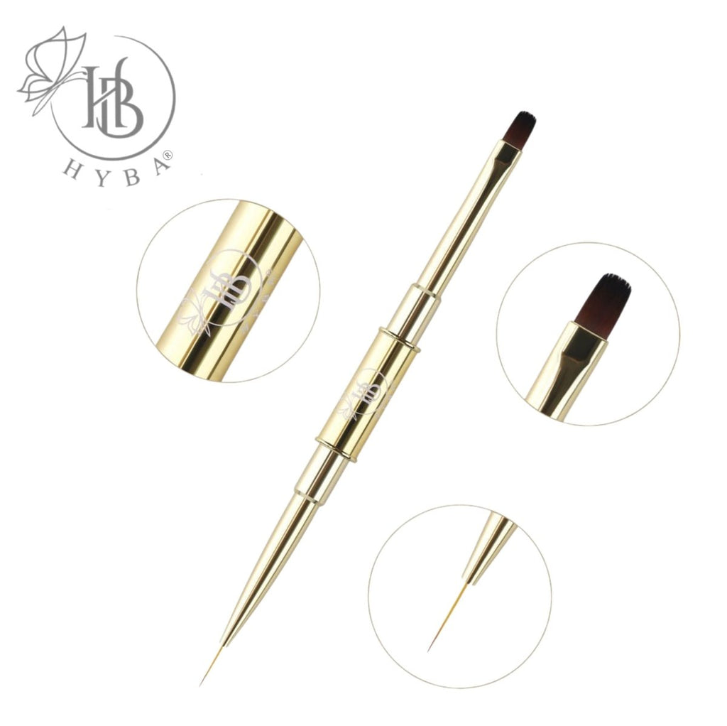 GEL CONSTRUCTOR - Pincel Dual Cuadrado y Liner (DORADO) n.º 16