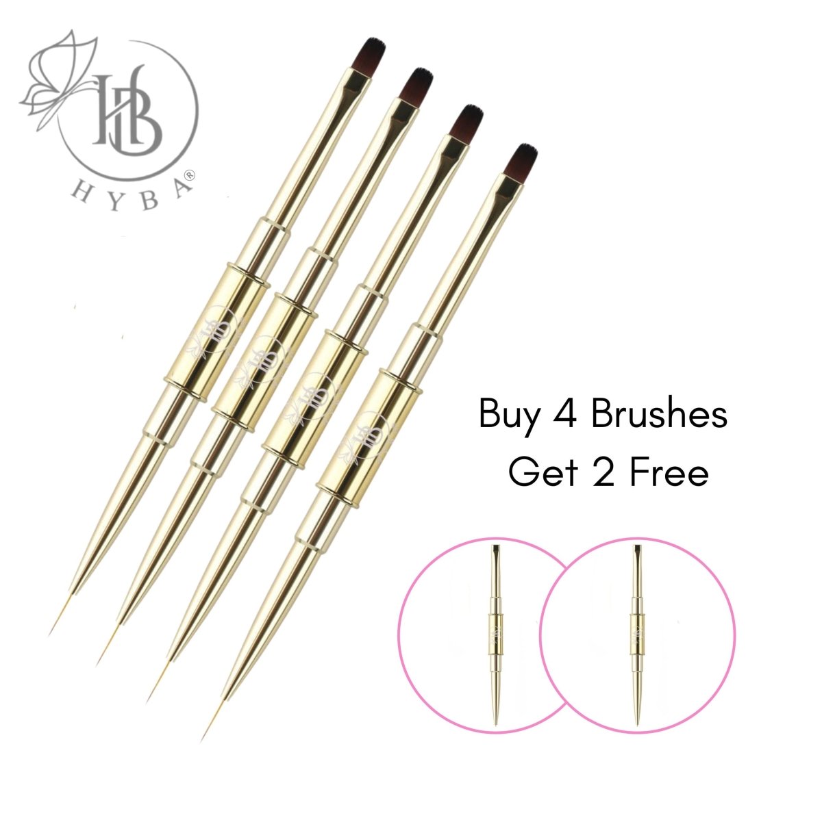 BUILDER GEL- Square Dual Brush and Liner (GOLD) #16