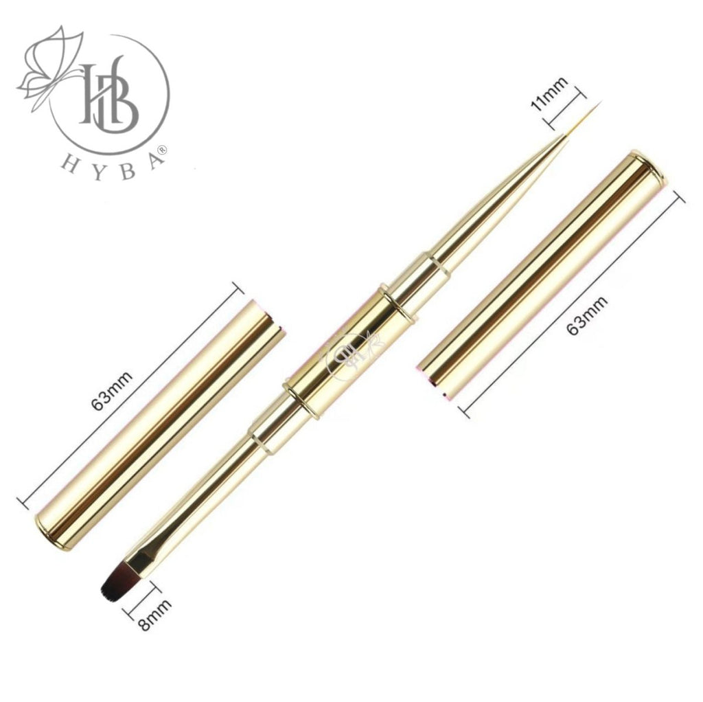 GEL CONSTRUCTOR - Pincel Dual Cuadrado y Liner (DORADO) n.º 16