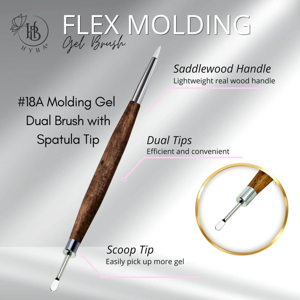 Gel moldeador de doble cepillo + punta de metal con espátula (MARRÓN) #18AA