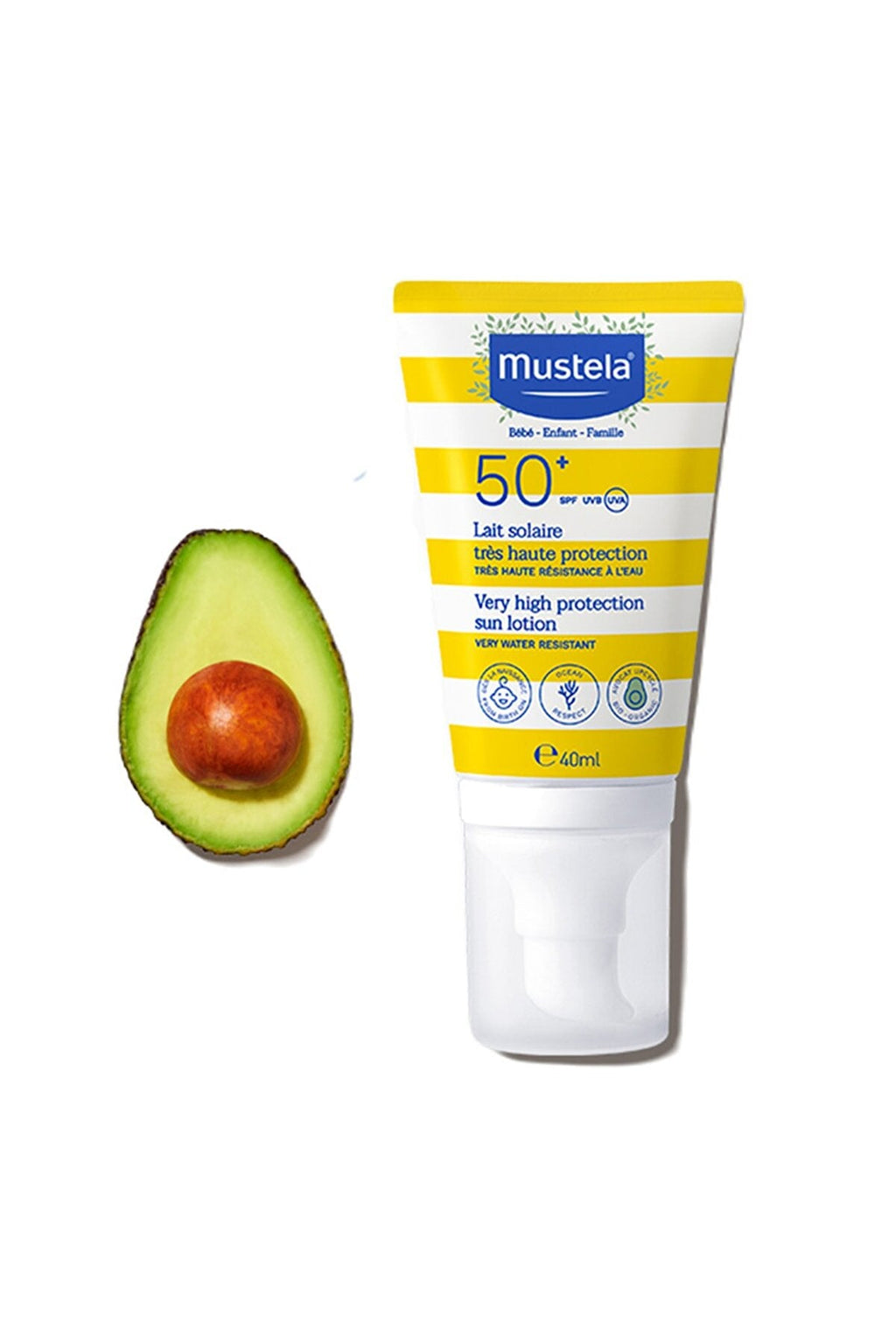 Protector solar facial de alta protección Mustela FPS 50 40 ml