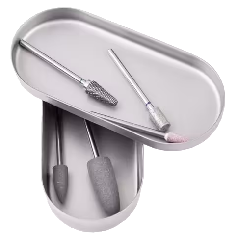 BANDEJA PARA HERRAMIENTAS DE ACERO INOXIDABLE PARA 10 CORTACUTÍCULAS TIPO 1 PRO EXPERT CON TAPA LE-20/1- STALEKS™