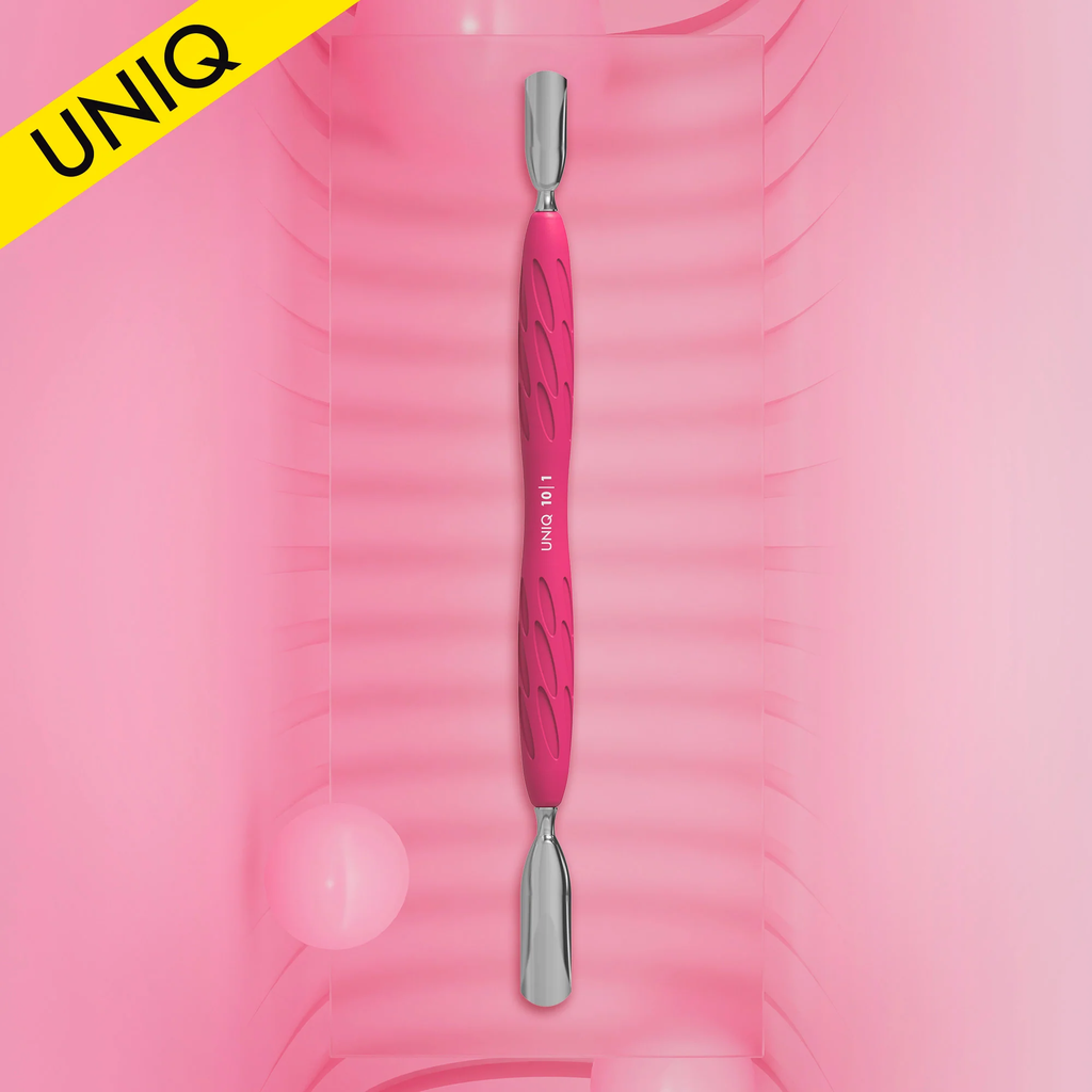 Empujador de manicura con mango de silicona "Gummy" UNIQ 10 TIPO 1 (empujador redondeado ancho + empujador redondeado estrecho) PQ-10/1- STALEKS