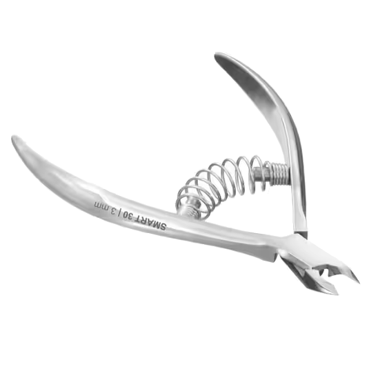 Alicates profesionales para cutícula STALEKS Pro Smart 30 con resorte, mordaza de 1/4 (3 mm) Ns-30-3