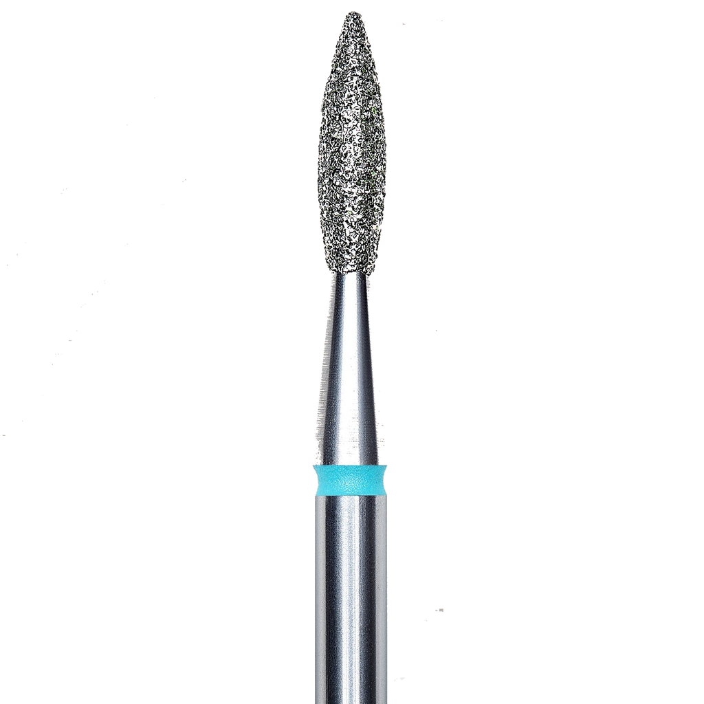 FRESA DE DIAMANTE PARA UÑAS, "FLAMA", AZUL, DIÁMETRO DE CABEZA 2.1/8MM (FA11B021/8) - STALEKS™