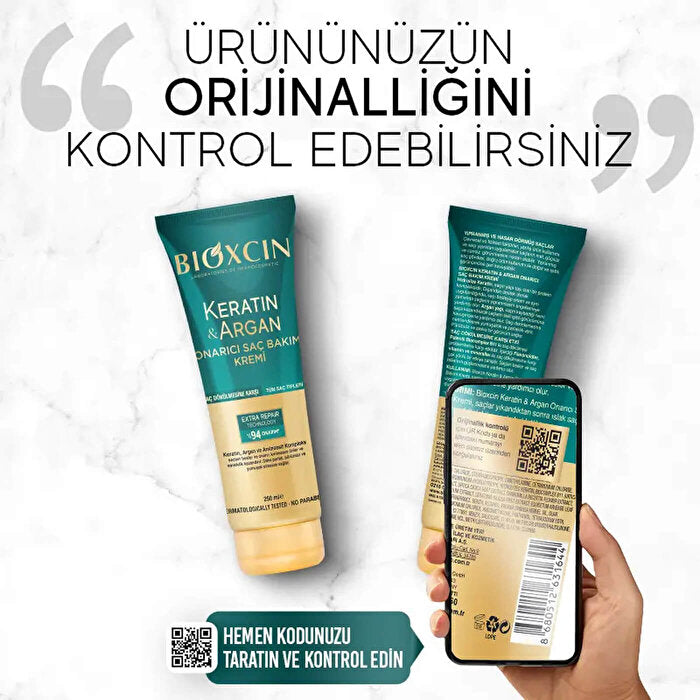 Crema reparadora para el cabello Bioxcin Keratin & Argan
