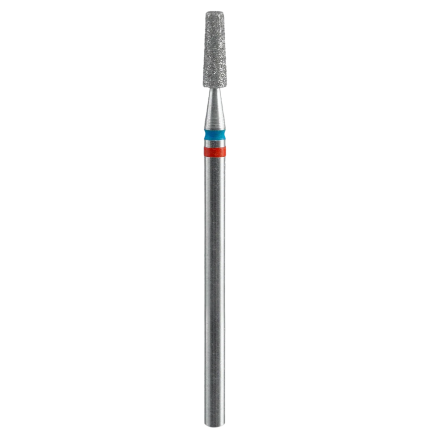 Fresa de diamante para manicura STALEKS DUO forma de tronco de cono FA70RB025/8, Rojo-Azul, 2.5/8 mm