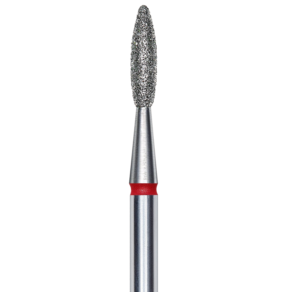 FRESA DE DIAMANTE PARA UÑAS, "FLAMA", ROJA, DIÁMETRO DE CABEZA 2.1/8MM (FA10R021/8) - STALEKS™