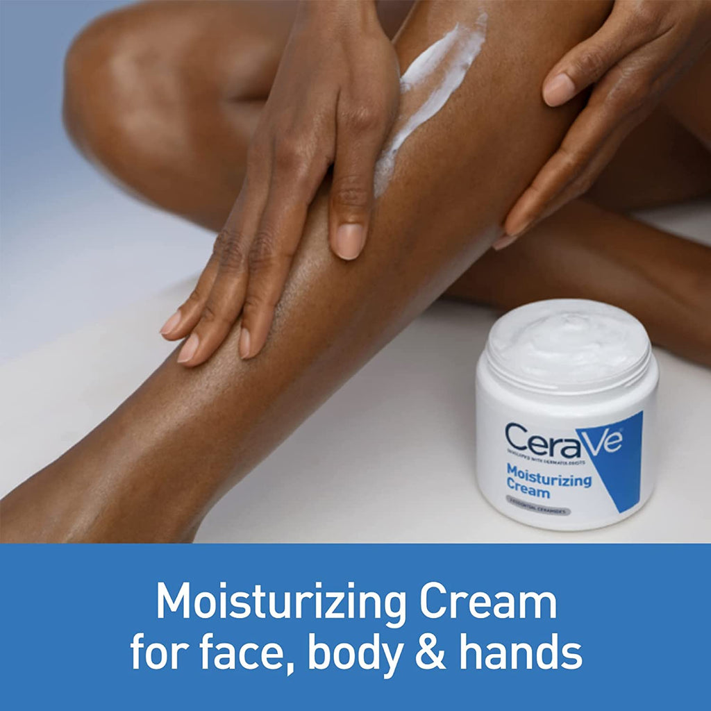 CeraVe Moisturizing Cream | Body and Face Moisturizer for Dry to Very Dry Skin | Body Cream with Hyaluronic Acid and Ceramides | Normal | Fragrance Free | 19 Oz | Packages May Vary