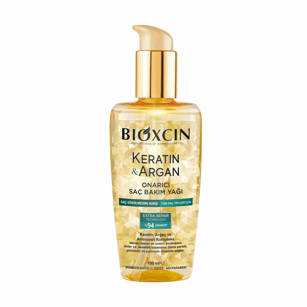Aceite de cuidado capilar reparador de queratina y argán Bioxcin 150 ml