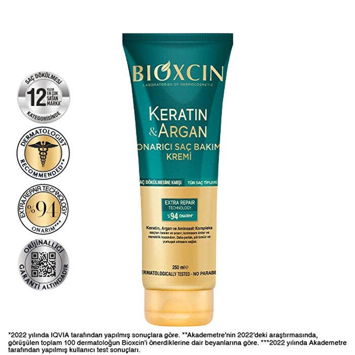 Crema reparadora para el cabello Bioxcin Keratin & Argan