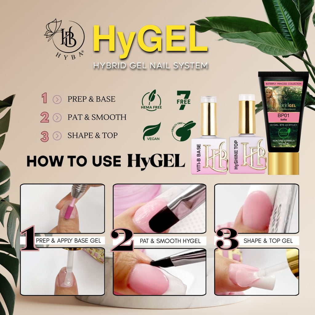 Set de caja BUTTERFLY PRINCESS HyGEL® n.º 7 - (Incluye: 12 x HyGEL (30 ml cada uno), 1 x exprimidor de gel, 1 x carta de colores)