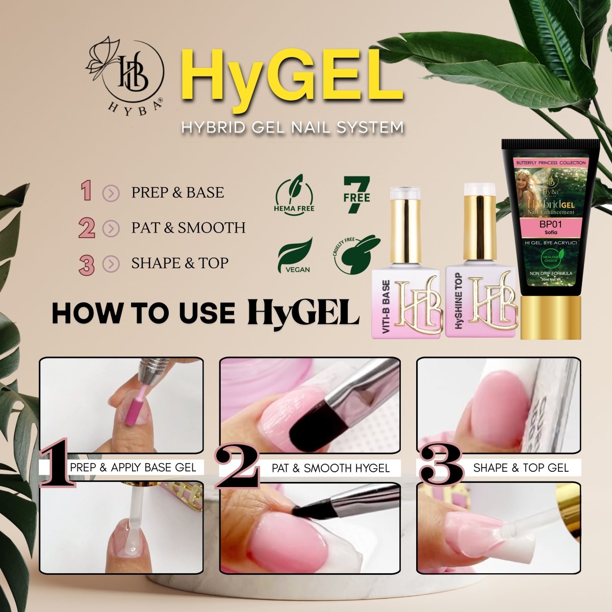 BUTTERFLY PRINCESS HyGEL® Box Set #7 - (Includes: 12 x HyGEL (30ml Each), 1 x Gel Squeezer, 1 x Color Chart)