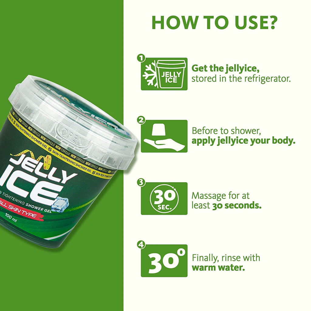 Gel de ducha reafirmante Jellyice - Todo tipo de piel - Fórmula natural - Gel de baño reafirmante