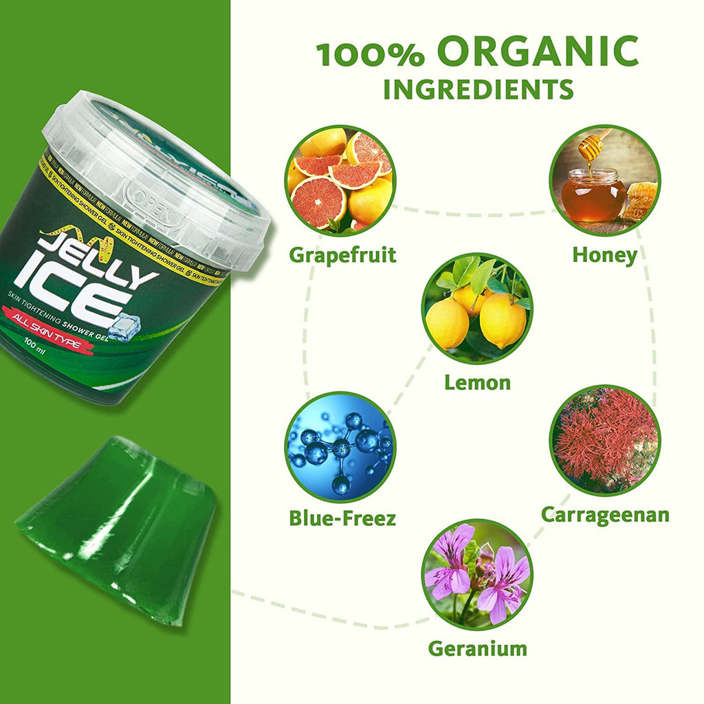 Gel de ducha reafirmante Jellyice - Todo tipo de piel - Fórmula natural - Gel de baño reafirmante