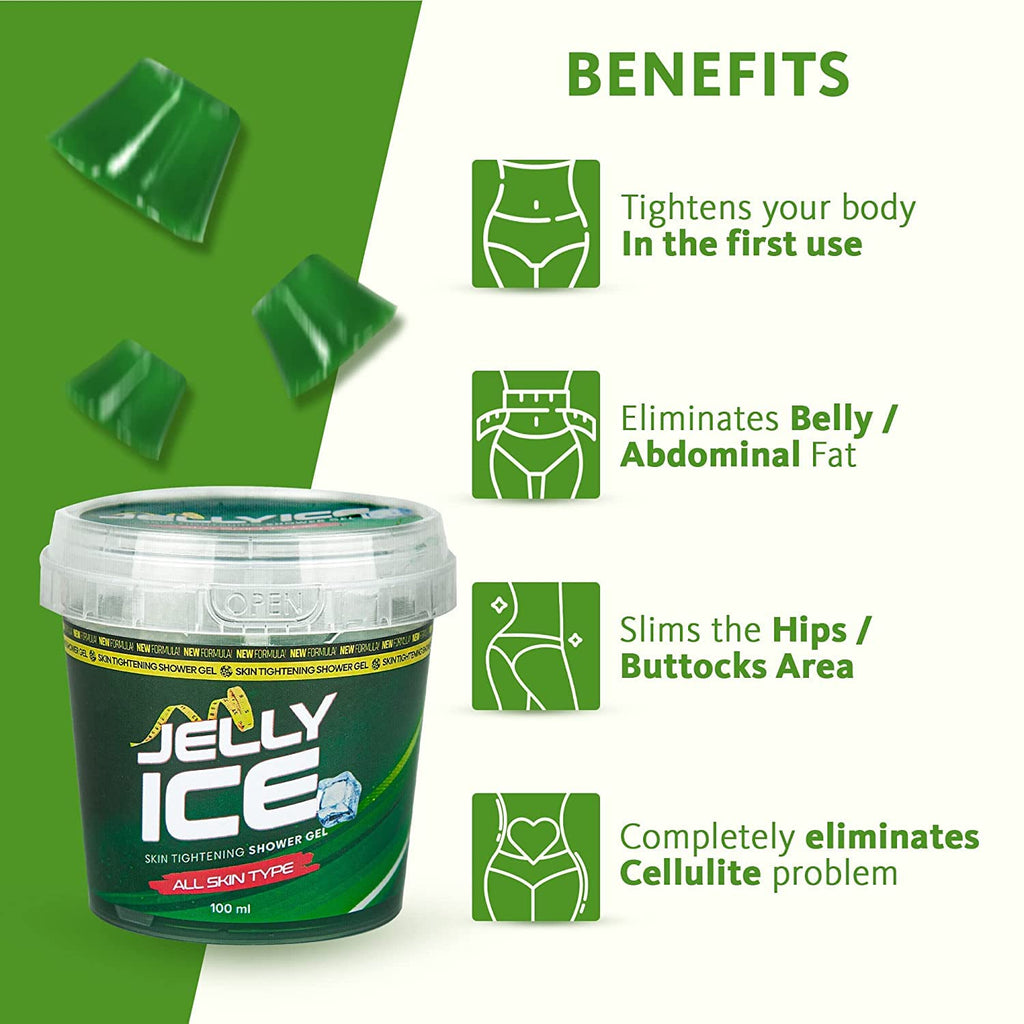 Gel de ducha reafirmante Jellyice - Todo tipo de piel - Fórmula natural - Gel de baño reafirmante