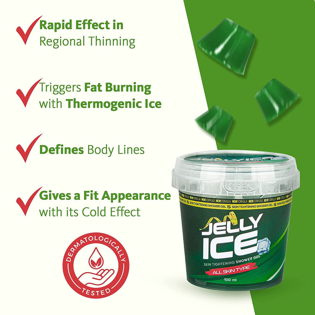 Gel de ducha reafirmante Jellyice - Todo tipo de piel - Fórmula natural - Gel de baño reafirmante