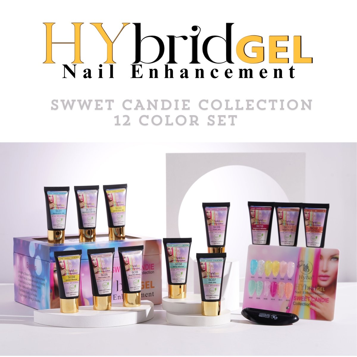 SWEET CANDIE HyGEL® Box Set #9 - (Includes: 12 x HyGEL (30ml Each), 1 x Gel Squeezer, 1 x Color Chart)