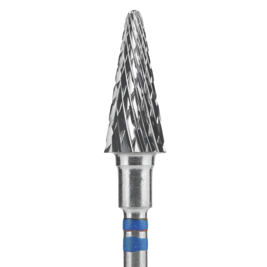 FRESA DE CARBURO PARA MANICURA PARA ZURDOS, "CONO" BLUE EXPERT, DIÁMETRO DE CABEZAL 6/ 14 MM (FT73B060/14) (#206)-STALEKS™