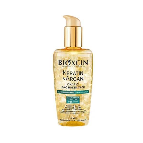 Aceite de cuidado capilar reparador de queratina y argán Bioxcin 150 ml