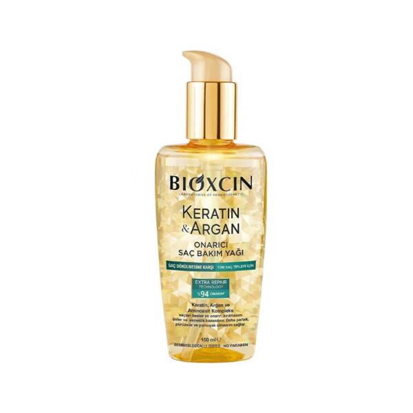 Aceite de cuidado capilar reparador de queratina y argán Bioxcin 150 ml