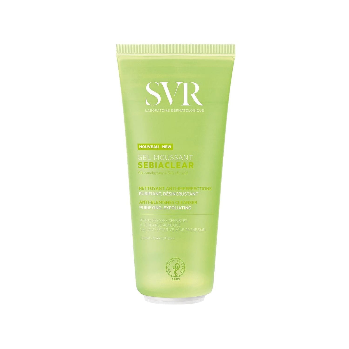 SVR Sebiaclear Gel Limpiador 200 ml, 6.76 Fl Oz