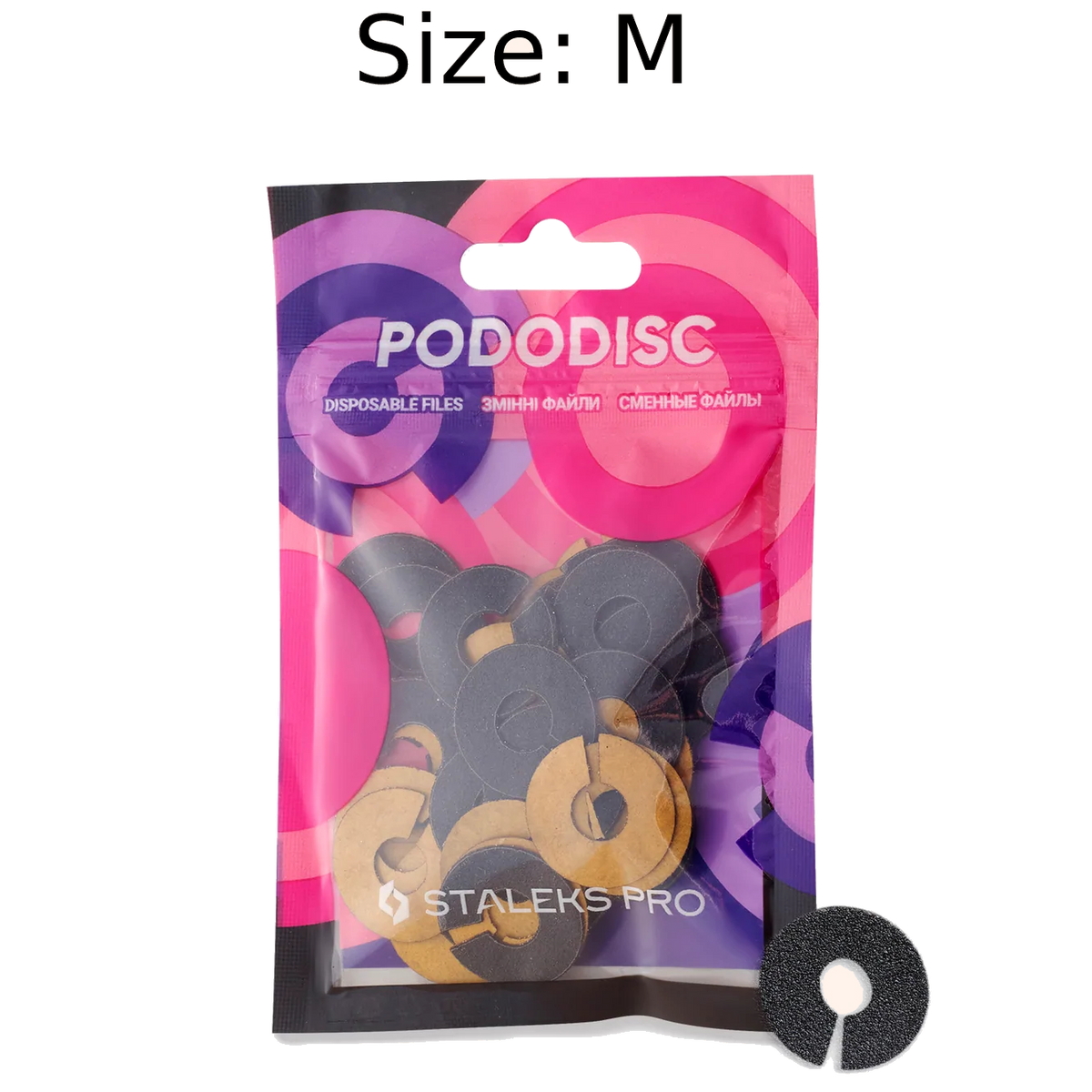 STALEKS PRO EXPERT UMBRELLA PODODISC RINGLIKE DISPOSABLE FILES SIZE M 20 MM DIAMETER REFILL PADS FOR PEDICURE DISC 50 PCS PDFR-20- STALEKS™