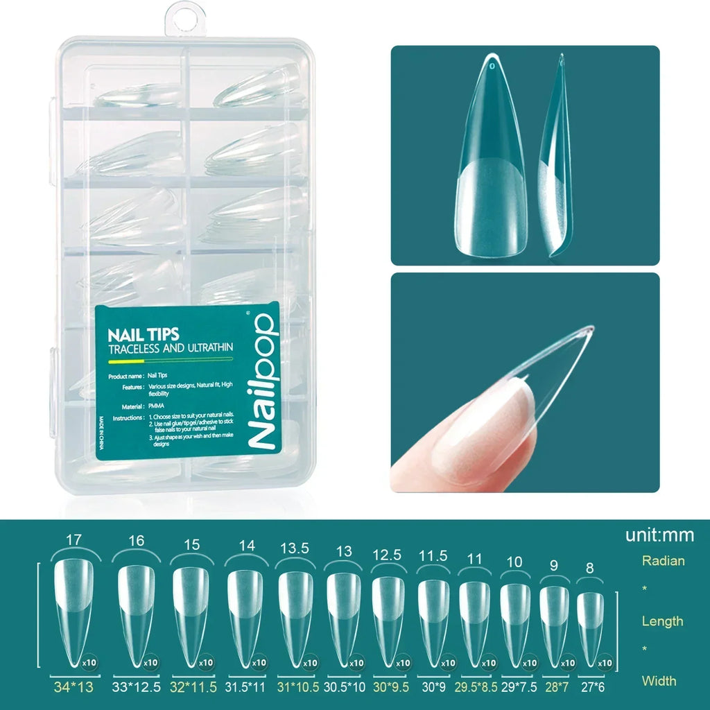 Nailpop 120 unidades/caja, puntas de uñas Gel X, forma almendrada/cuadrada, cortas/medias, puntas de gel suave, uñas postizas, fáciles de quitar, extensiones de uñas.