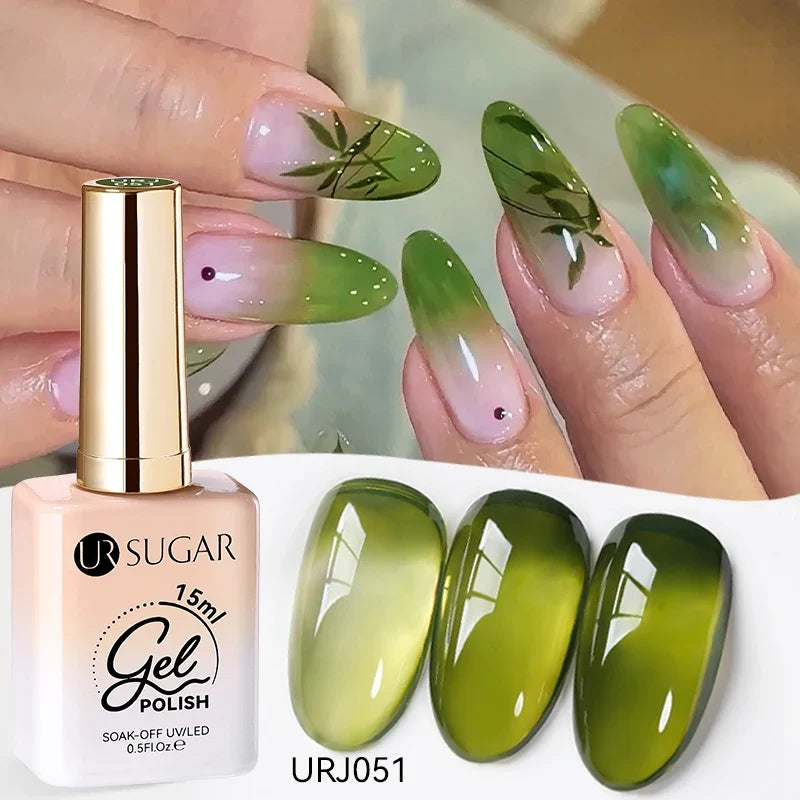 UR SUGAR 15ml Jelly Milky White Translucent Color Gel Polish Semi Permanent UV Gel Nail Art Soak Off Gel Varnish Latest Fashion