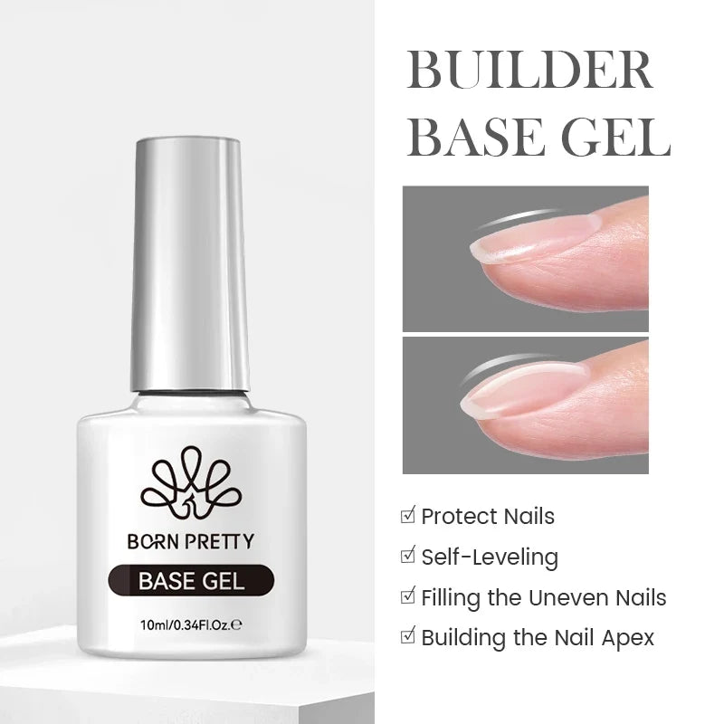 BORN PRETTY Milky White Jelly Nude Gel Nail Polish 10ml White Translucent Soak Off Gel Vernis Semi Permanent Need UV Light Cure