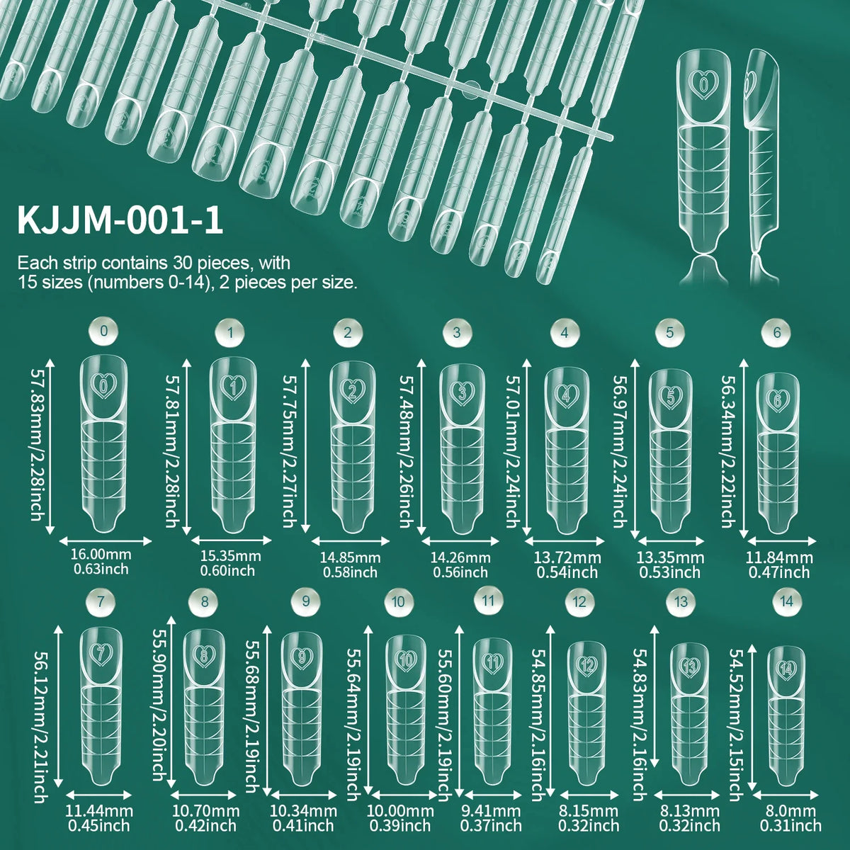 Nailpop Space French Dual Forms 15 Sizes 60/150PCS Transparen Reusable Nail Extension Gel French Tip Manicure Tool DIY Art Salon