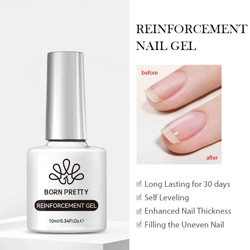 BORN PRETTY Milky White Jelly Nude Gel Nail Polish 10ml White Translucent Soak Off Gel Vernis Semi Permanent Need UV Light Cure