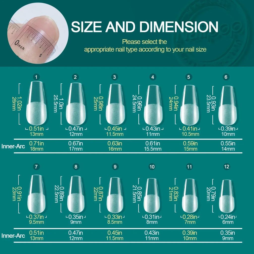 Nailpop 120 unidades/caja, puntas de uñas Gel X, forma almendrada/cuadrada, cortas/medias, puntas de gel suave, uñas postizas, fáciles de quitar, extensiones de uñas.