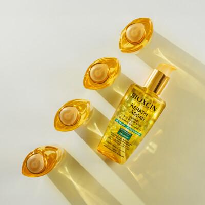 Aceite de cuidado capilar reparador de queratina y argán Bioxcin 150 ml