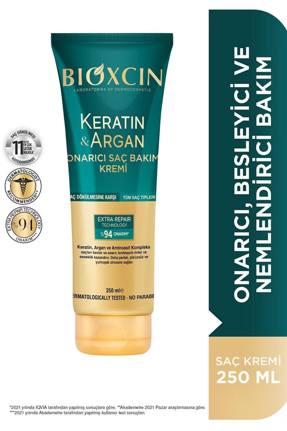 Crema reparadora para el cabello Bioxcin Keratin & Argan