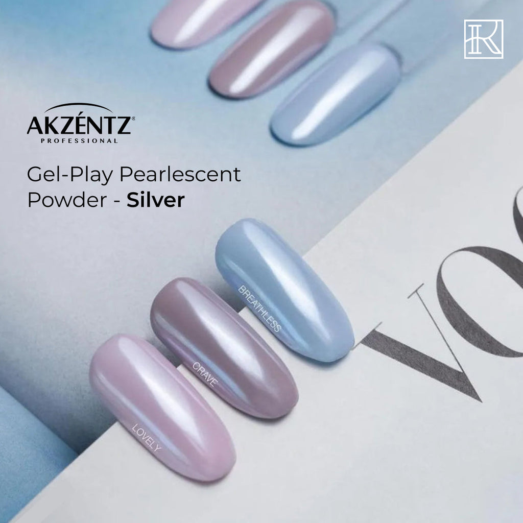 Akzentz - Gel-Play Pearlescent Powder - Silver, 1g