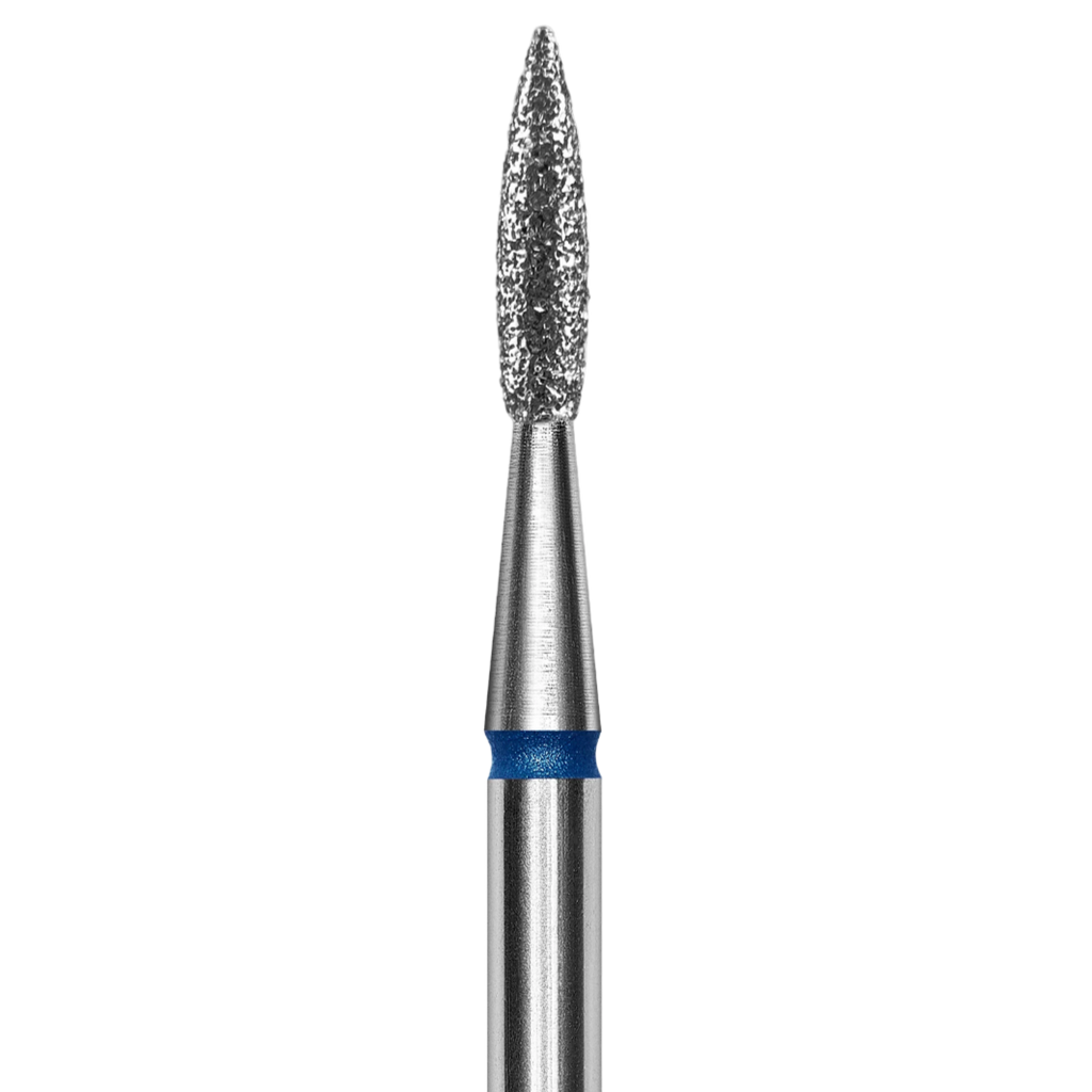 FRESA DE DIAMANTE PARA UÑAS, PUNTA DE "LLAMA", AZUL, DIÁMETRO DE CABEZAL 1.8MM/8MM (FA11B018/8)- STALEKS™
