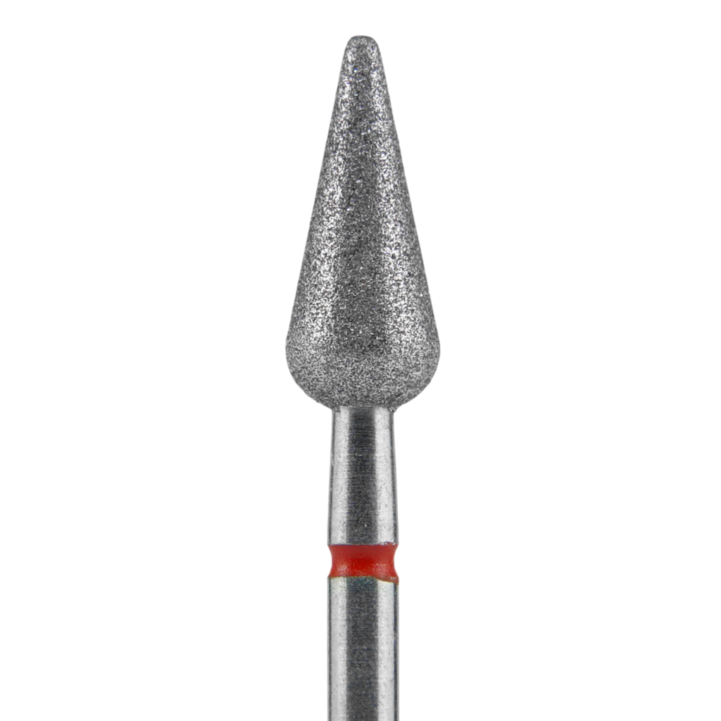 STALEKS - Fresa de diamante para uñas, "Pera puntiaguda", roja, EXPERT 5/12 mm (FA100R050/12)