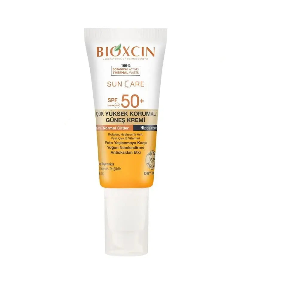 Bioxcin para piel muy seca, protección muy alta, hidratación antienvejecimiento intensiva, protector solar, 50 ml