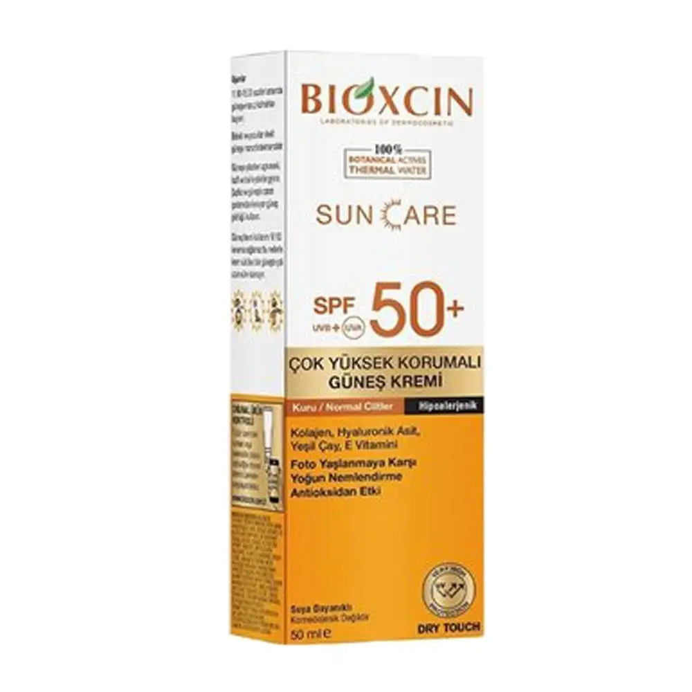 Bioxcin para piel muy seca, protección muy alta, hidratación antienvejecimiento intensiva, protector solar, 50 ml