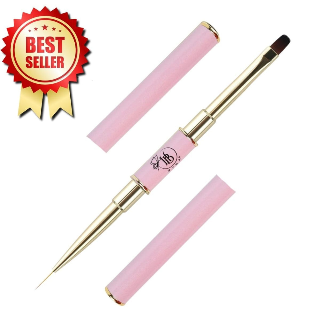BUILDER GEL Application Square Dual Brush and Liner #14 (PINK)
