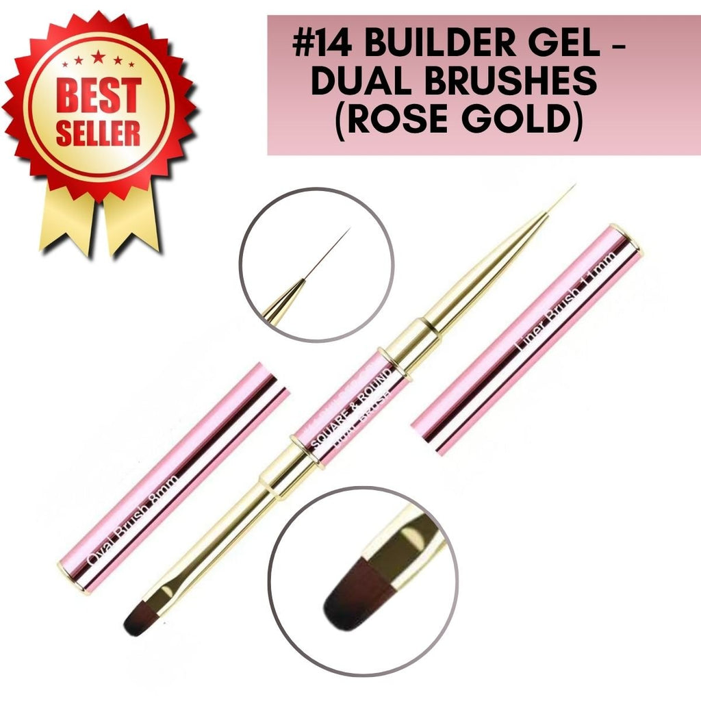 BUILDER GEL - Dual Brushes #14 (ROSE GOLD)