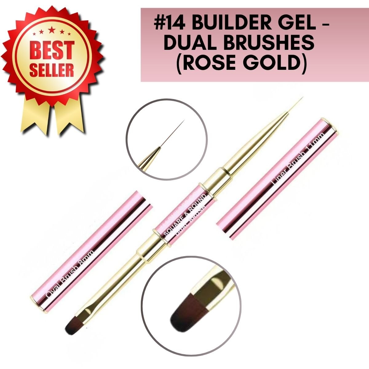 BUILDER GEL - Dual Brushes #14 (ROSE GOLD)