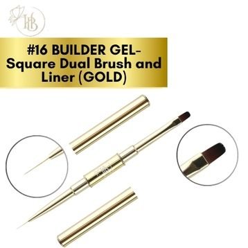 BUILDER GEL- Square Dual Brush and Liner (GOLD) #16