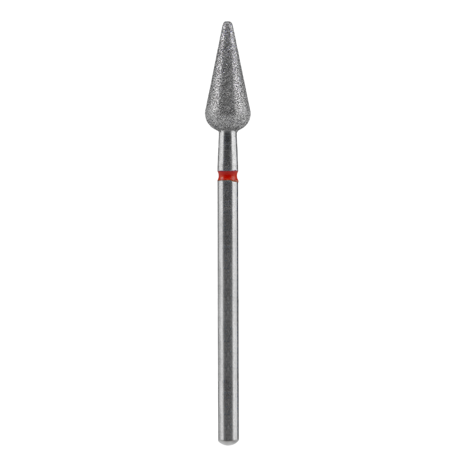 STALEKS - Fresa de diamante para uñas, "Pera puntiaguda", roja, EXPERT 5/12 mm (FA100R050/12)
